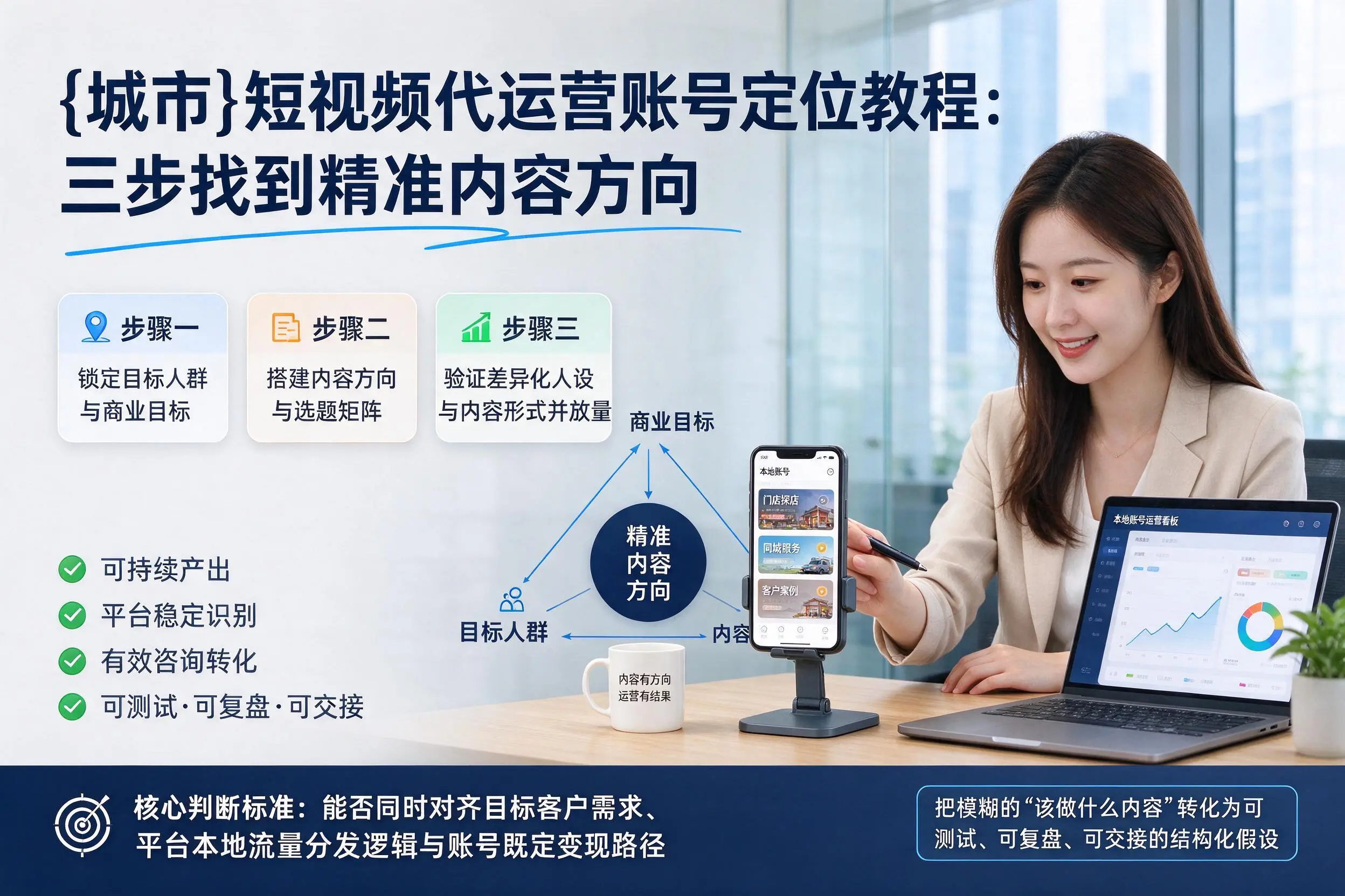 南通短视频代运营账号定位教程:三步找到精准内容方向