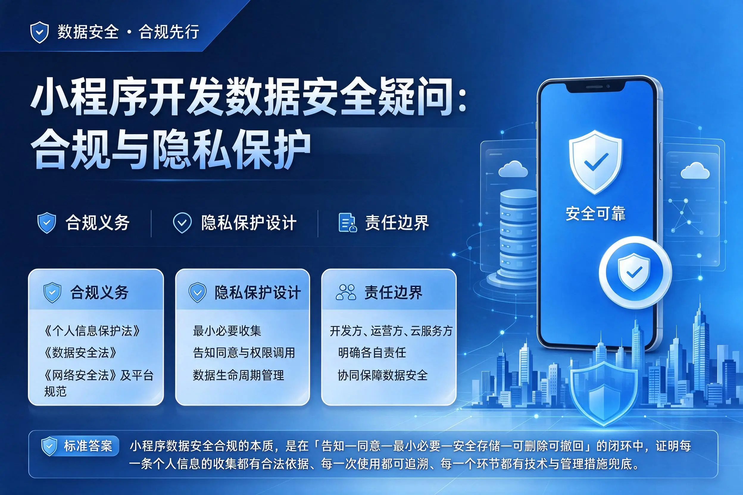 南通小程序开发数据安全疑问:合规与隐私保护